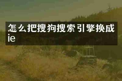 怎么把搜狗搜索引擎换成ie