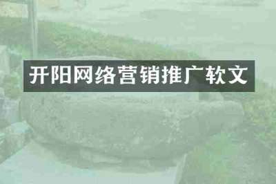 开阳网络营销推广软文