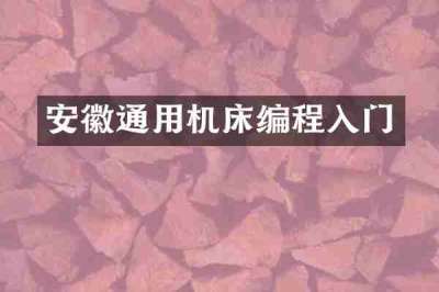 安徽通用机床编程入门