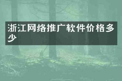 浙江网络推广软件价格多少