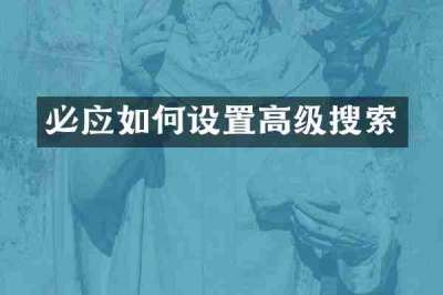 必应如何设置高级搜索