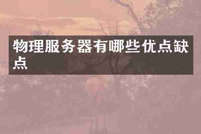 物理服务器有哪些优点缺点