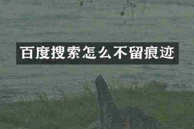 百度搜索怎么不留痕迹