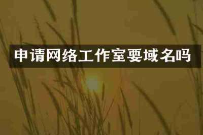 申请网络工作室要域名吗
