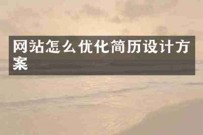 网站怎么优化简历设计方案