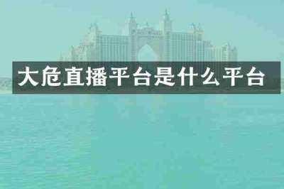 大危直播平台是什么平台