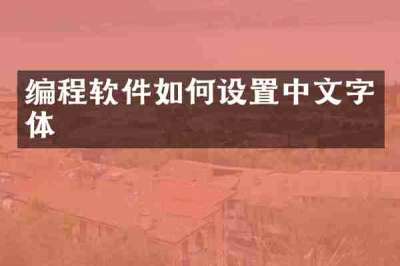 编程软件如何设置中文字体