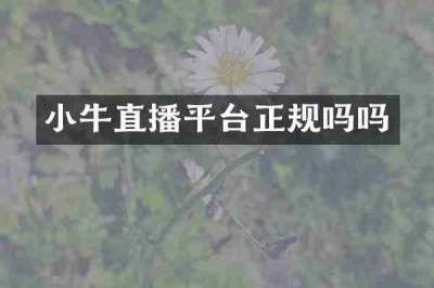 小牛直播平台正规吗吗