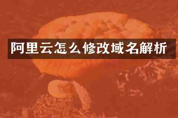 阿里云怎么修改域名解析
