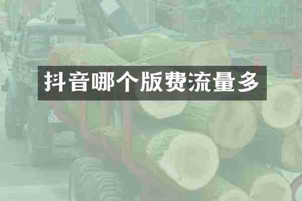 抖音哪个版费流量多