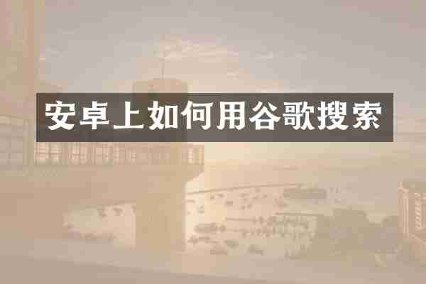 安卓上如何用谷歌搜索