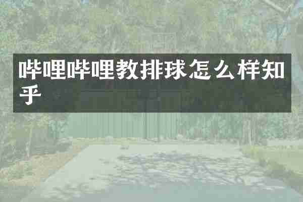 哔哩哔哩教排球怎么样知乎