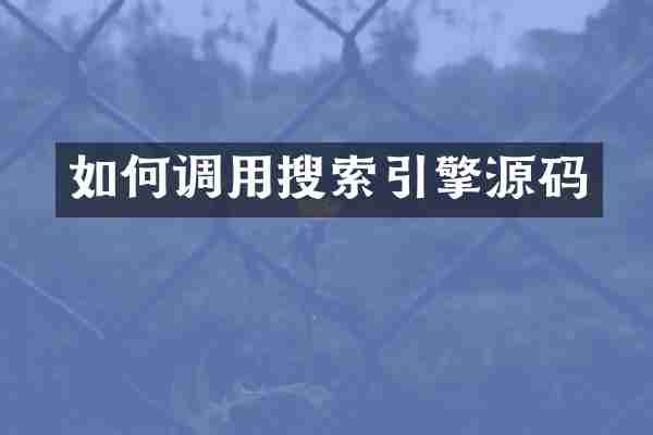 如何调用搜索引擎源码