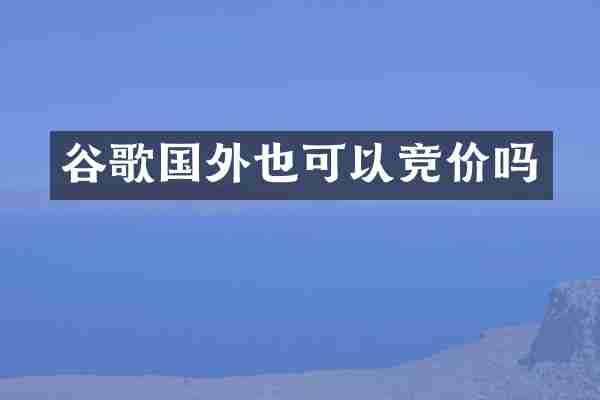 谷歌国外也可以竞价吗