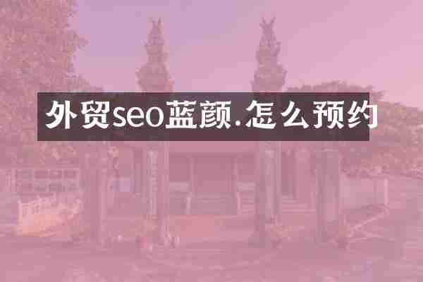 外贸seo蓝颜.怎么预约