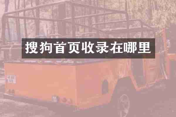 搜狗首页收录在哪里