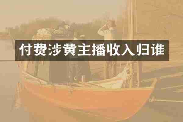 付费涉黄主播收入归谁