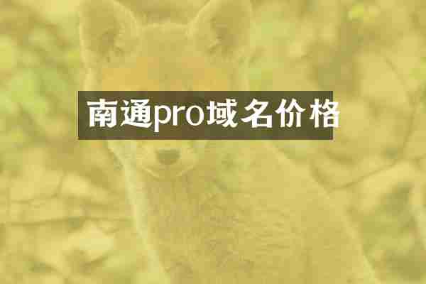南通pro域名价格