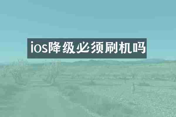 ios降级必须刷机吗