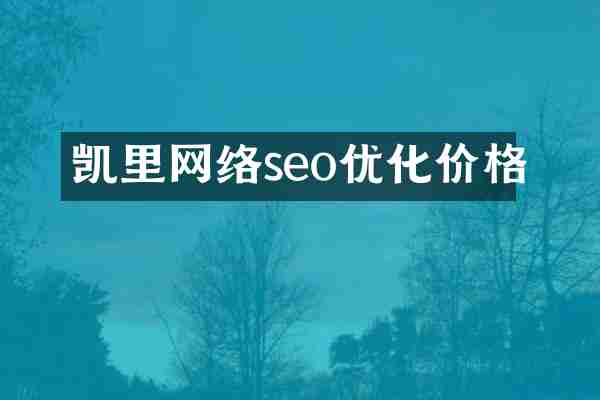 凯里网络seo优化价格