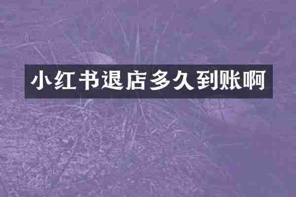 小红书退店多久到账啊