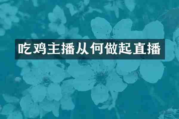 吃鸡主播从何做起直播