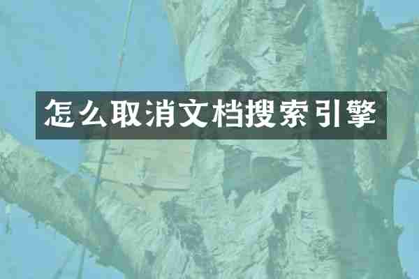 怎么取消文档搜索引擎