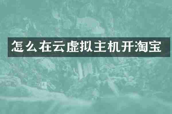 怎么在云虚拟主机开淘宝