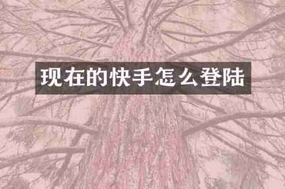 现在的快手怎么登陆
