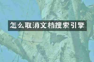 怎么取消文档搜索引擎
