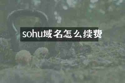 sohu域名怎么续费