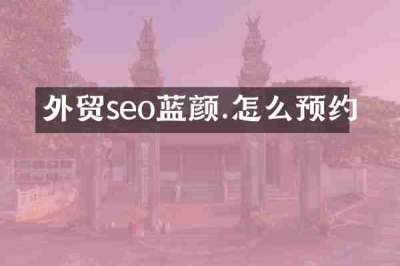 外贸seo蓝颜.怎么预约
