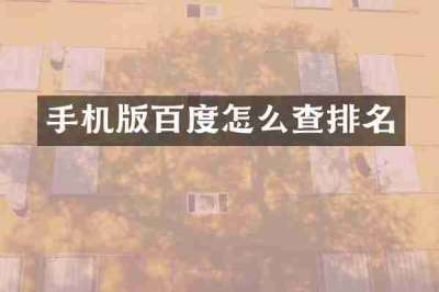 手机版百度怎么查排名