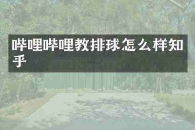 哔哩哔哩教排球怎么样知乎