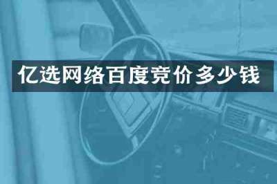 亿选网络百度竞价多少钱