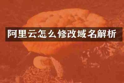 阿里云怎么修改域名解析