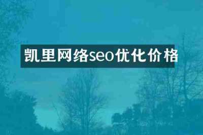 凯里网络seo优化价格