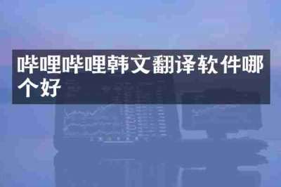 哔哩哔哩韩文翻译软件哪个好