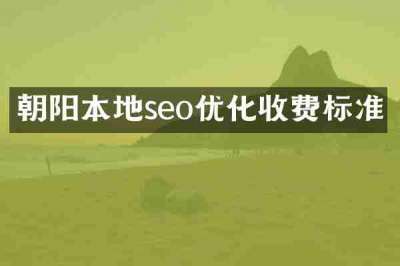 朝阳本地seo优化收费标准