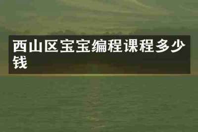 西山区宝宝编程课程多少钱