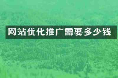 网站优化推广需要多少钱