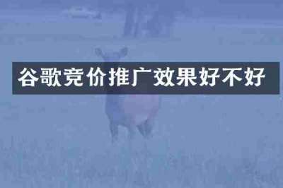 谷歌竞价推广效果好不好