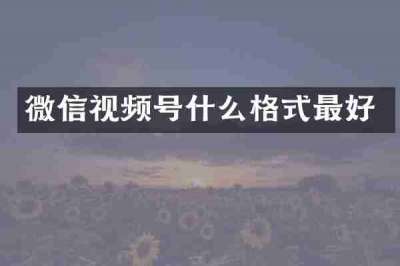 微信视频号什么格式最好