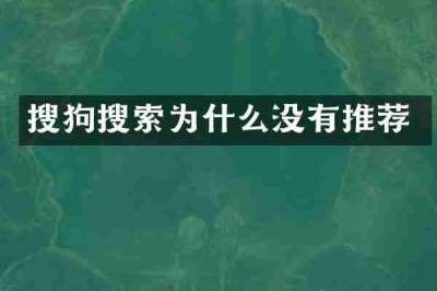 搜狗搜索为什么没有推荐