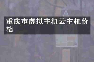 重庆市虚拟主机云主机价格
