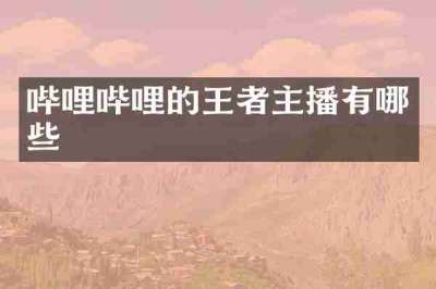 哔哩哔哩的王者主播有哪些