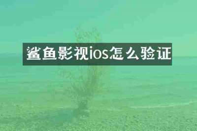鲨鱼影视ios怎么验证