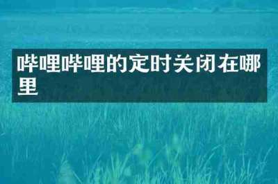 哔哩哔哩的定时关闭在哪里