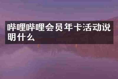 哔哩哔哩会员年卡活动说明什么