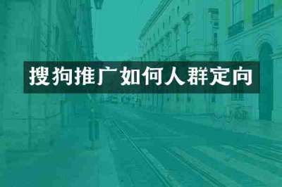搜狗推广如何人群定向